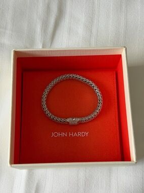 John Hardy Silver Woven Chain Bracelet
